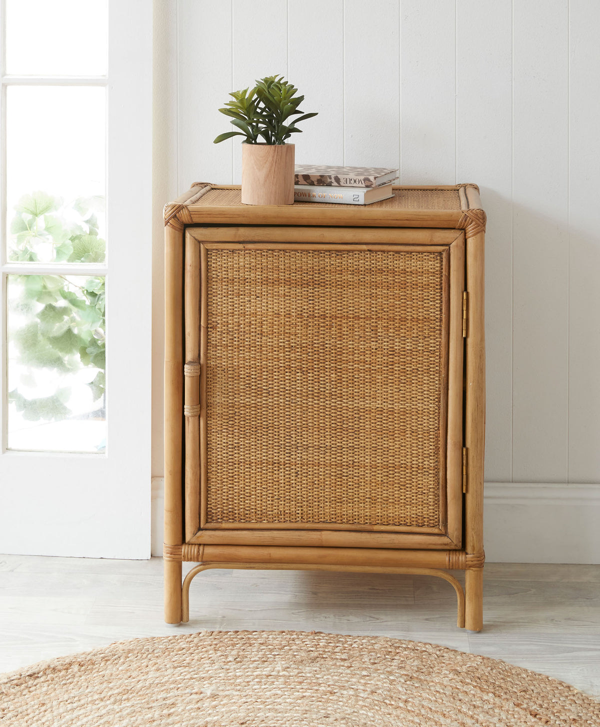 Raffles Rattan Right Bedside Table - Natural