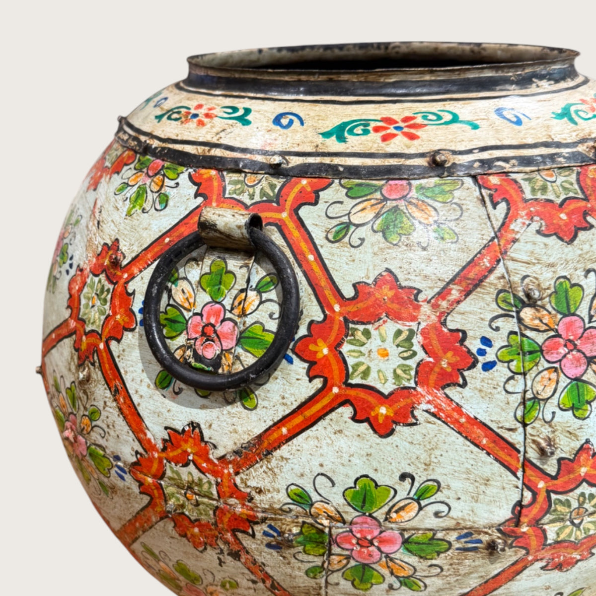 Red Cross Painted Urn - Medium