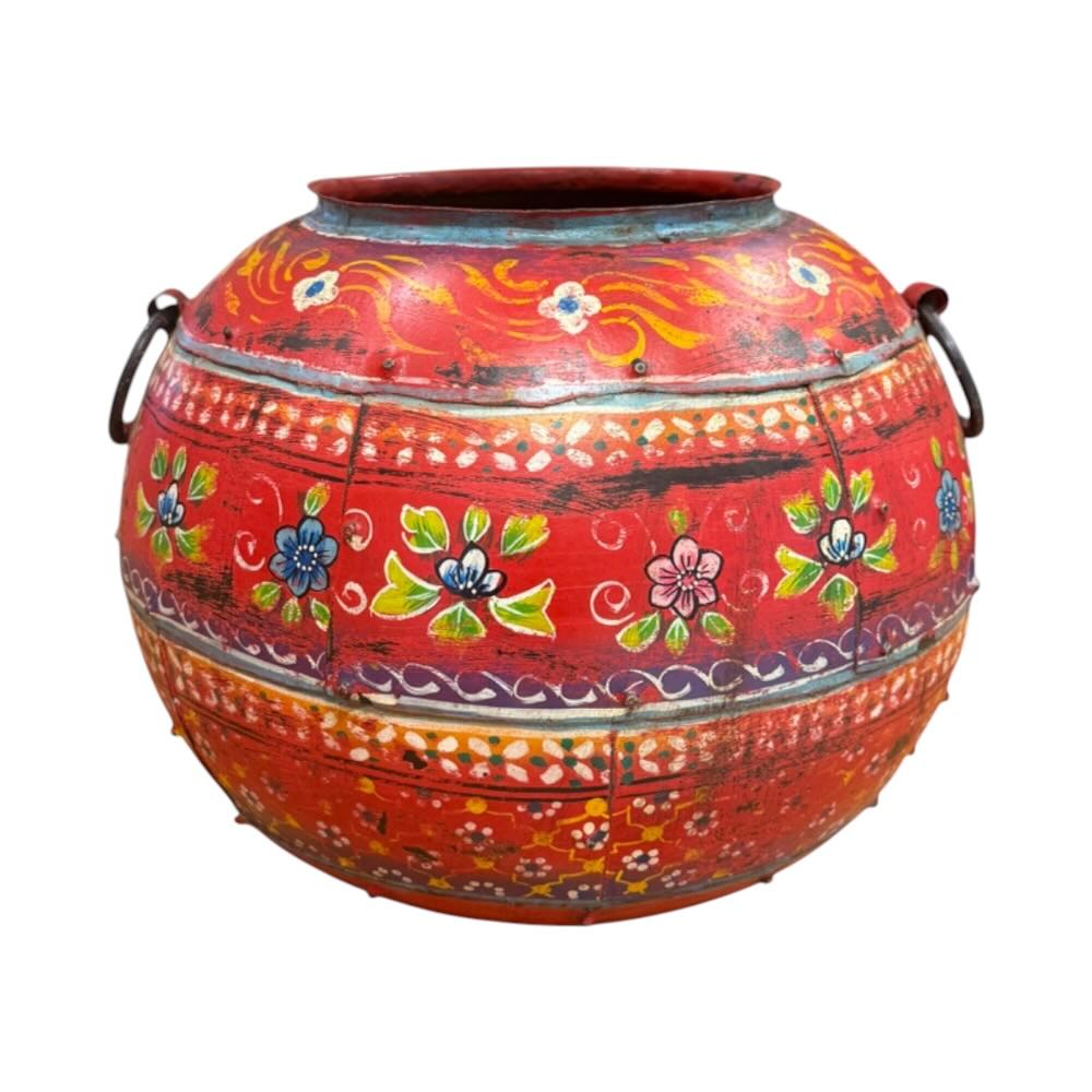 Red Painted Urn - Small