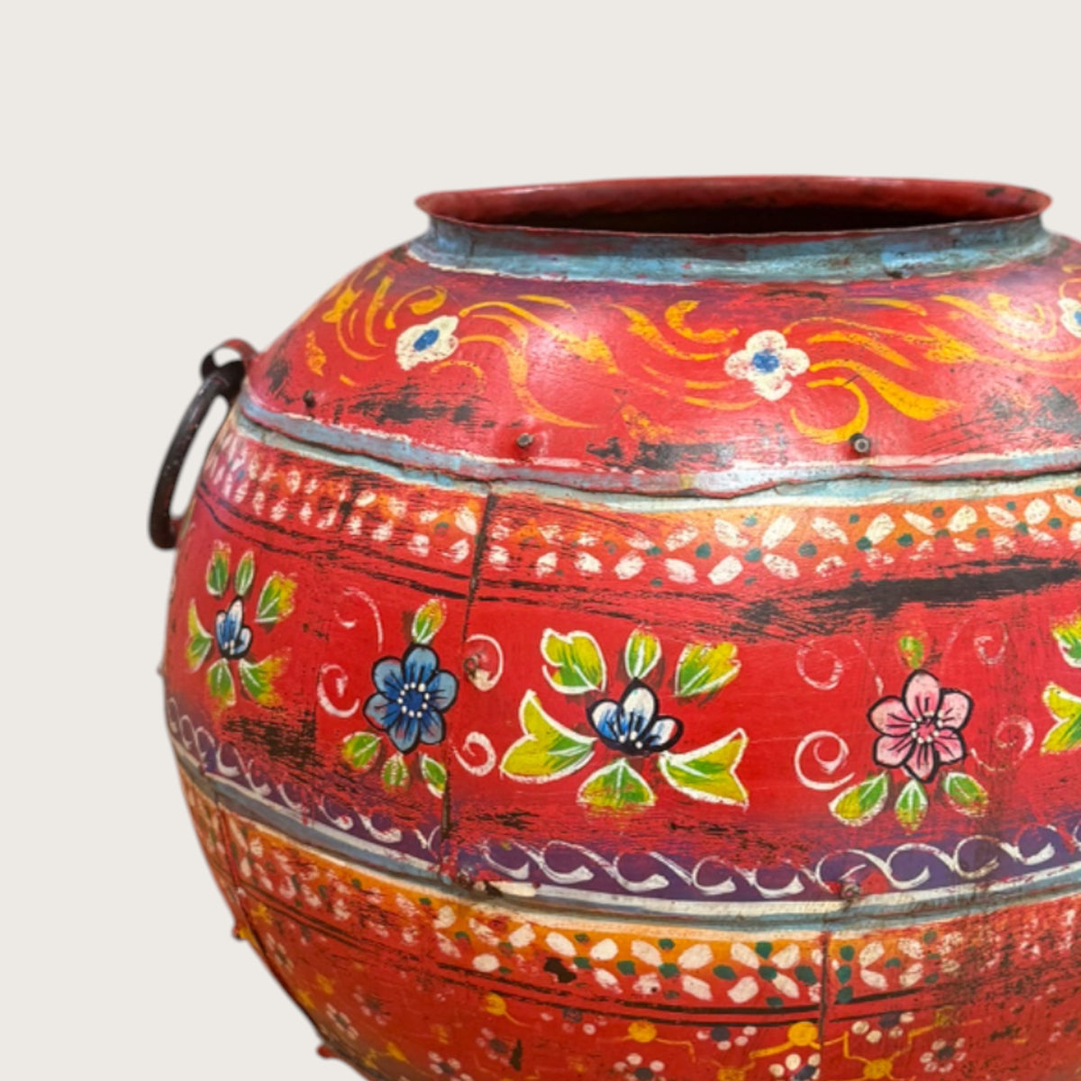 Red Painted Urn - Small