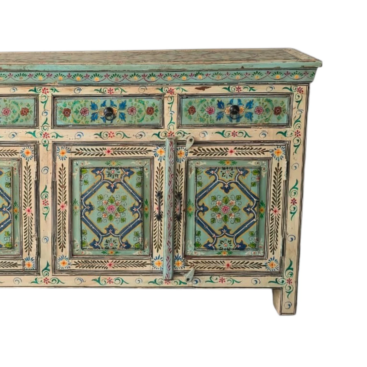Jaipur Indian Painted Timber Sideboard