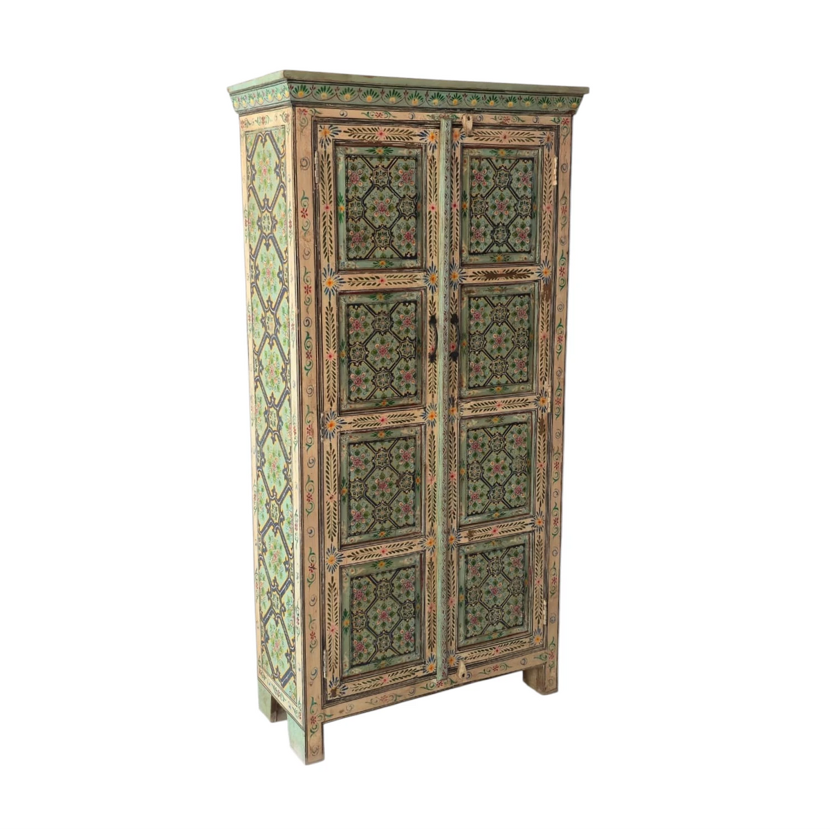 Jaipur Indian Painted Timber Storage Cabinet