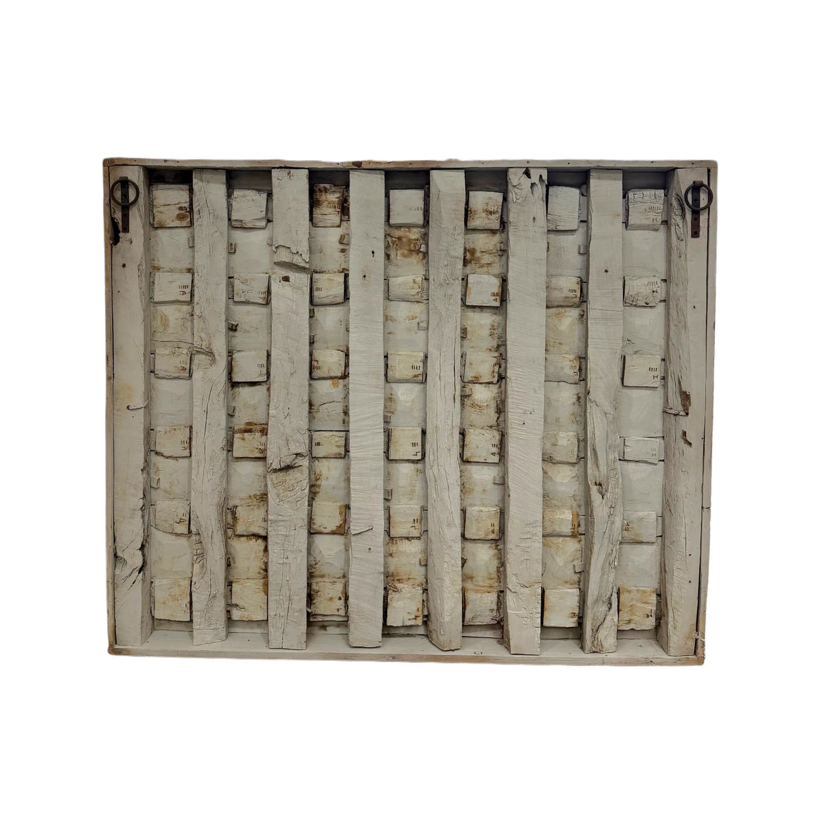 CARVED TIMBER WALL PANEL 122 x 12 x149cm