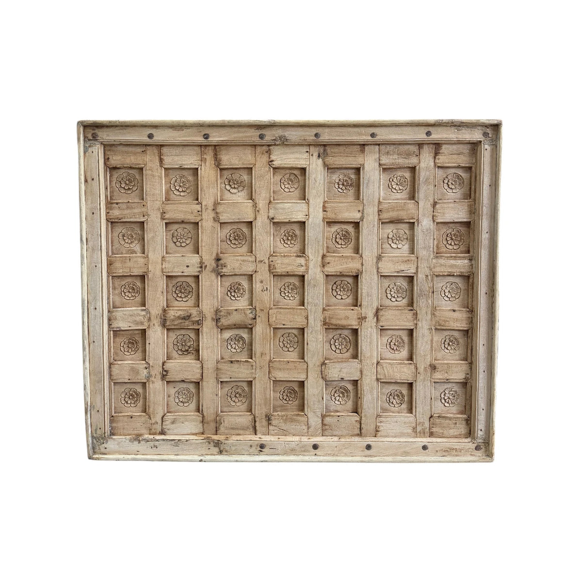 CARVED TIMBER WALL PANEL 122 x 12 x149cm