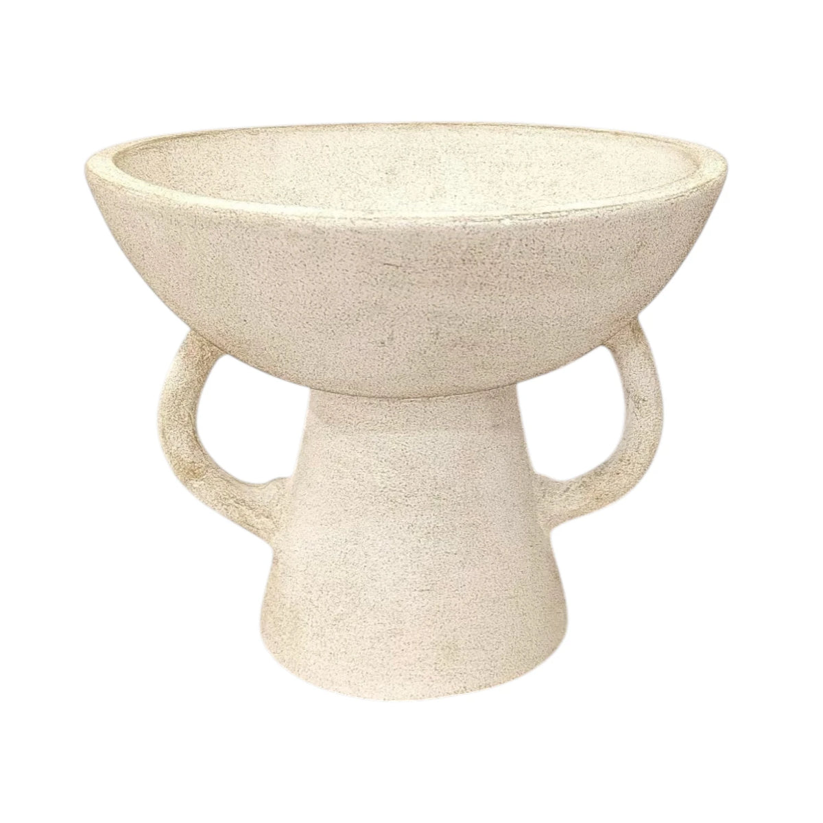 Triton Terracotta Antique Pedestal Bowl - White