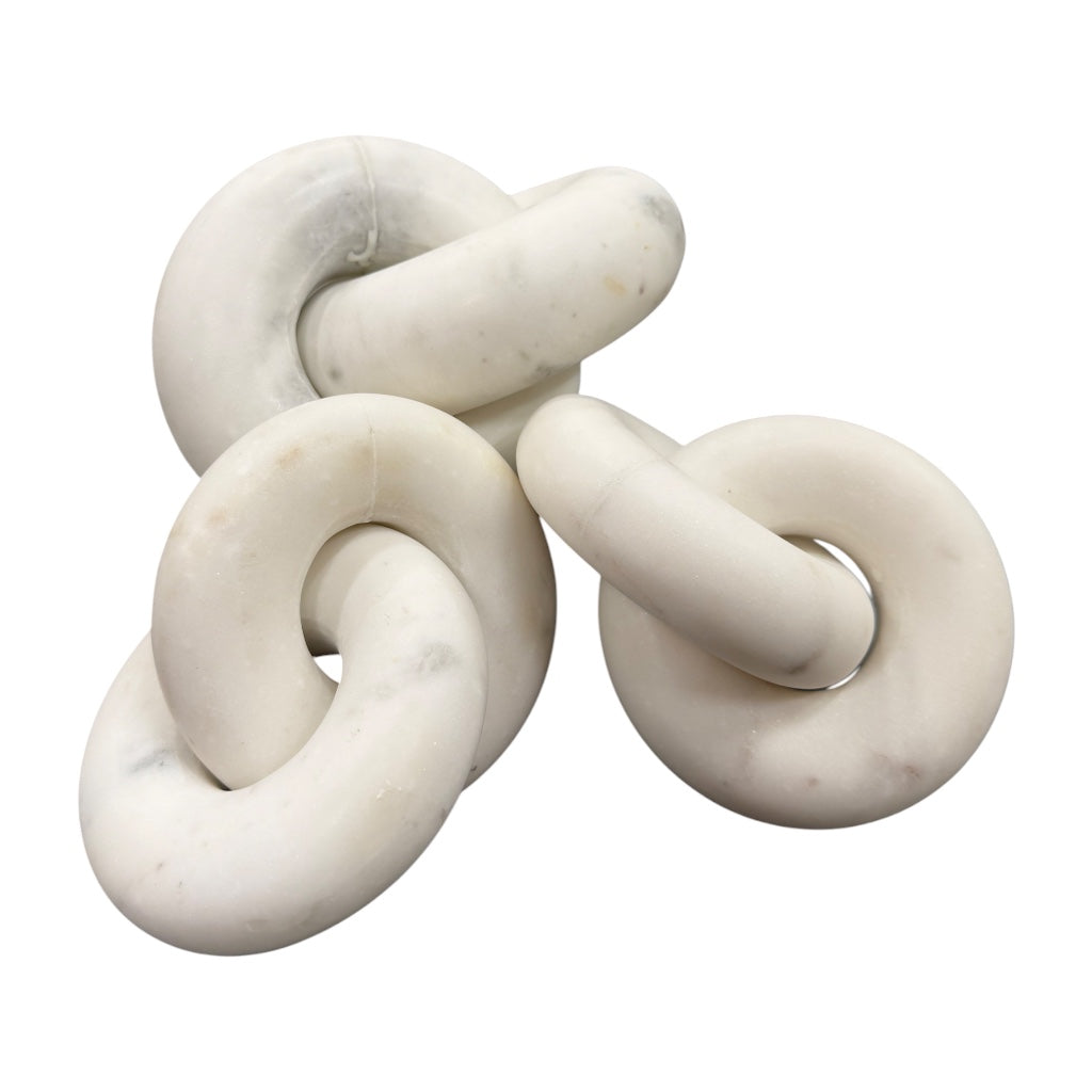 White Marble Round Link - Large