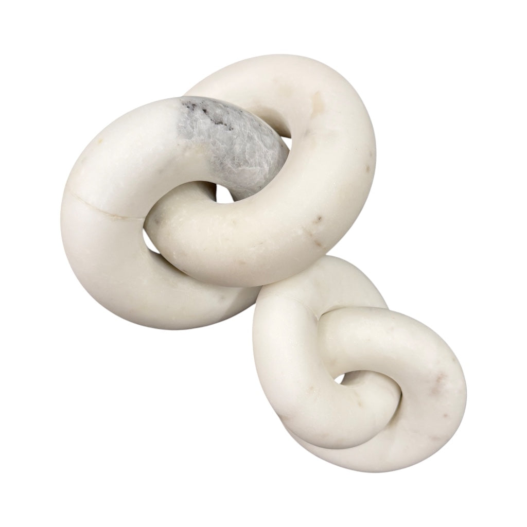 White Marble Round Link - Large