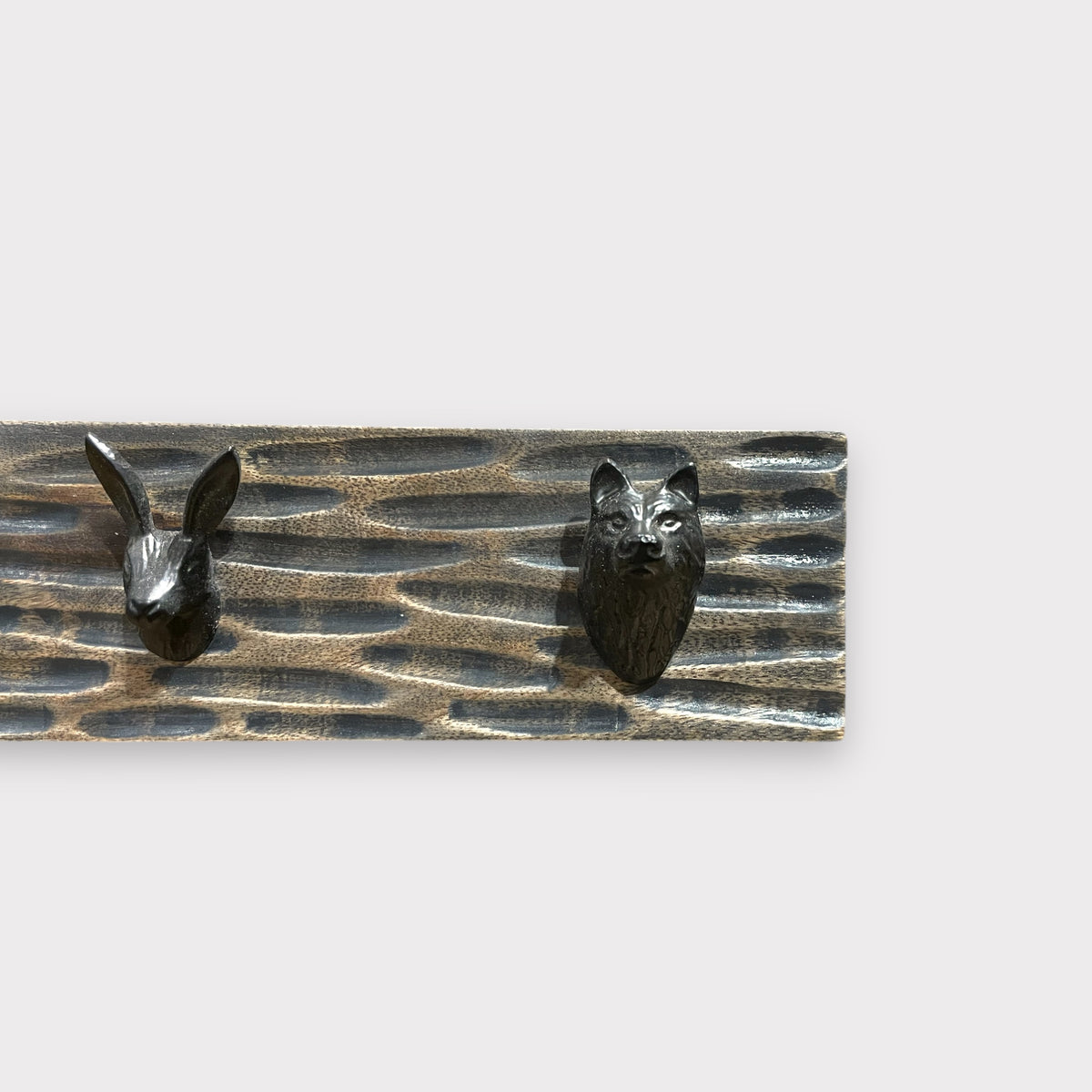 Woodland Animal 4 Hook - Grey Wash