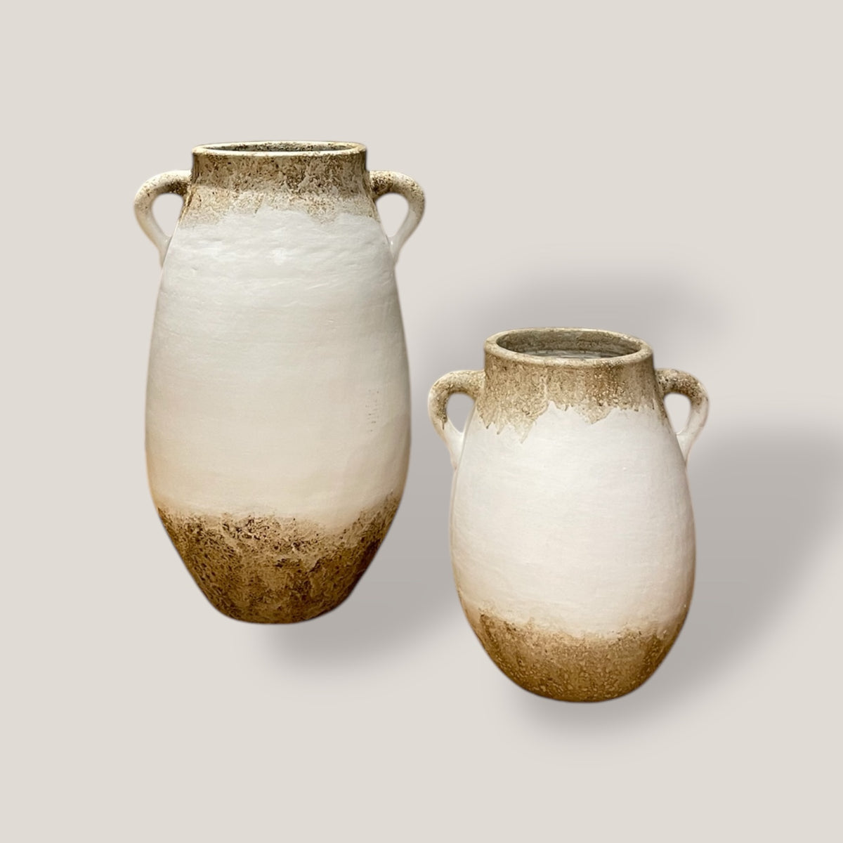 White Terracotta Vase - 50cm