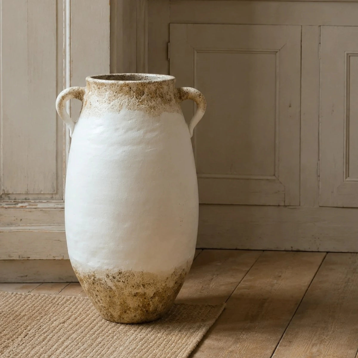 White Terracotta Vase - 80cm