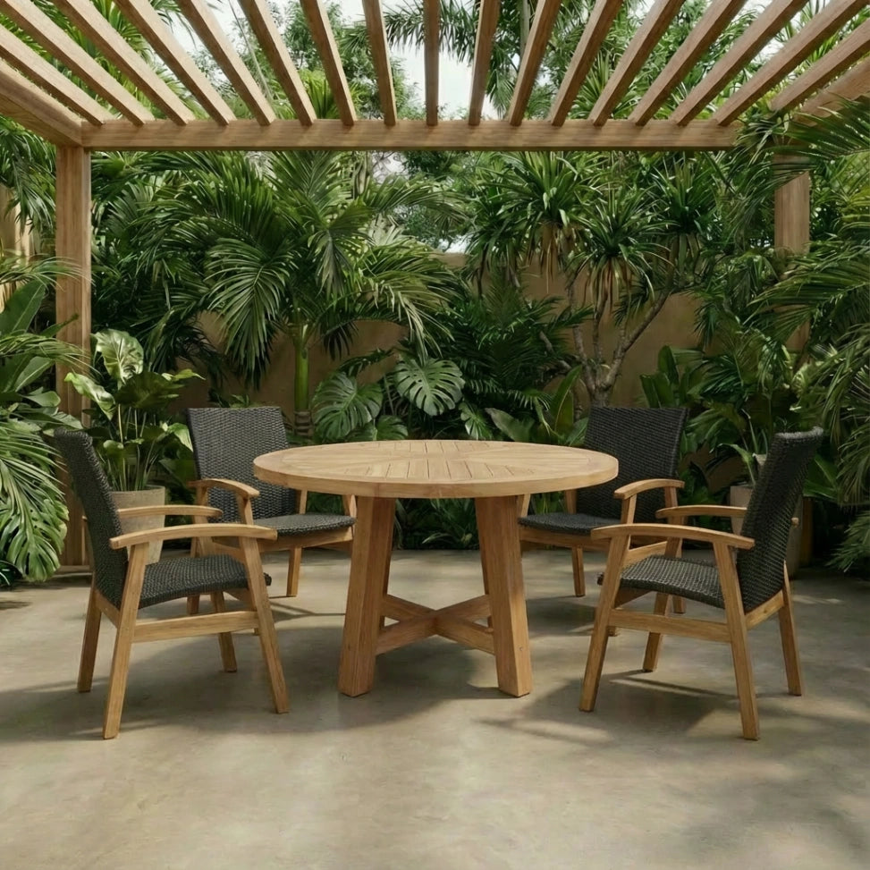 Maui Round Dining Table 100cm - Teak