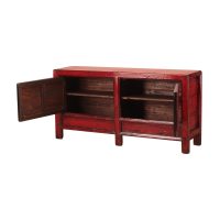 2022-080-O Antique Chinese wooden cabinet with doors - open