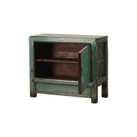 2022-093-O Antique Chinese wooden cabinet with door - open