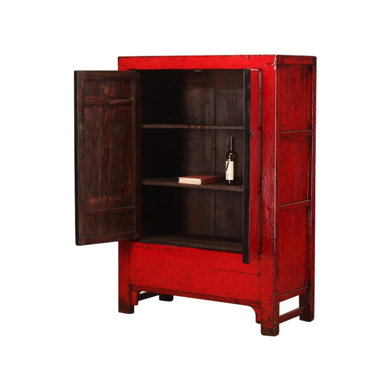 2022-137-O Chinese wooden cabinet with doors - open
