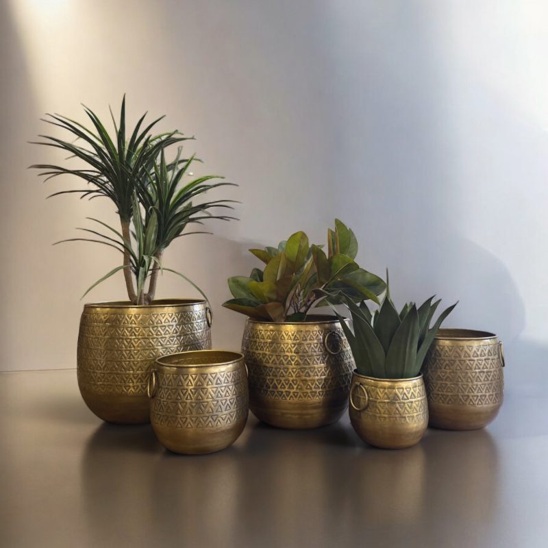Azura Brass Planter Set IMG1