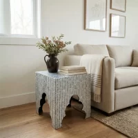 Azure Capiz Square Nesting Side Tables