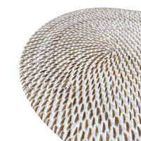 Bahama Rattan Oval Placemat White IMG3