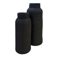 Bahama Rattan Tall Vase Black IMG3