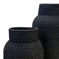 Bahama Rattan Tall Vase Black IMG5