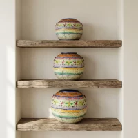 Blue Indian Painted Urn