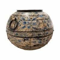 Blue Wash Painted Round Urn GIO3