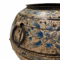 Blue Wash Painted Round Urn GIO5