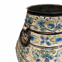 Blue Wash Painted Tall Urn GIO4