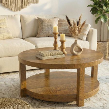 Brittany Round Coffee Table editBoho Living Room Close-Up - No Throw