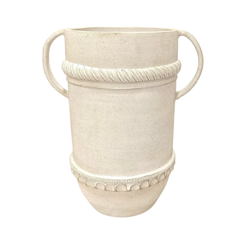 CELESTE TERRACOTTA WHITE ANTIQUE POT IMG1