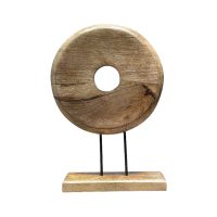 Carved timber ring on stand Large IMG1