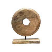 Carved timber ring on stand Small IMG1