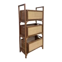 Cayman Timber Rattan Three Tier Storage Stand IMG1