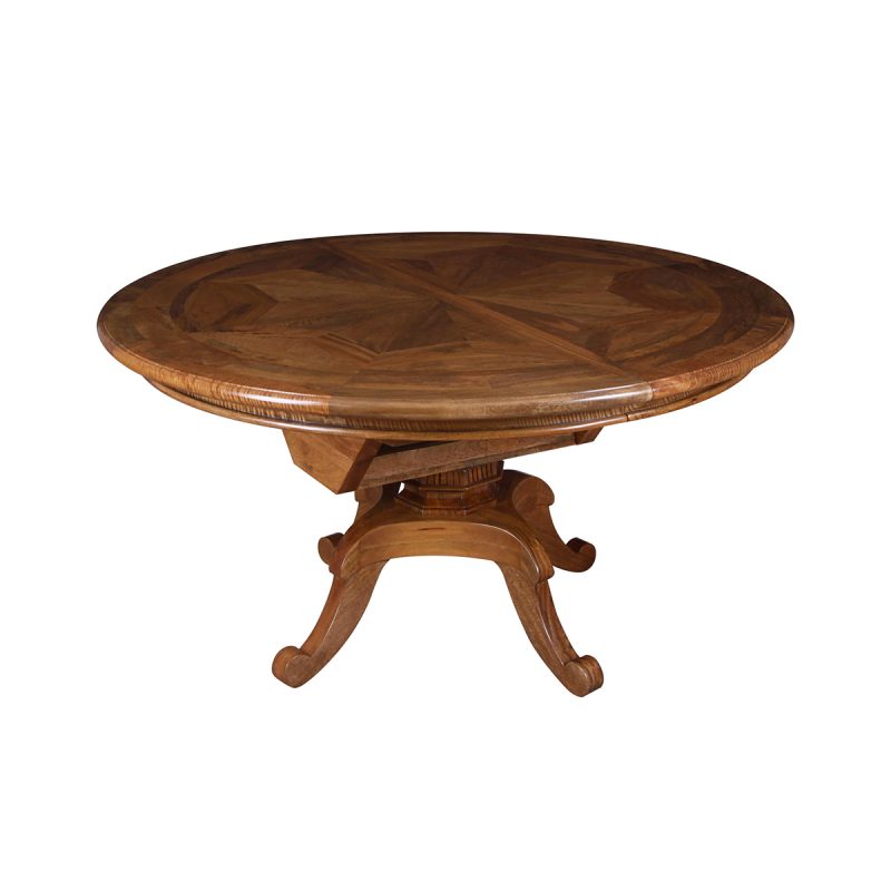 Cau Toffee Finish Parquetry 125 175cm S Homewares Cau Toffee Finish Parquetry 125, Round Table With Extension