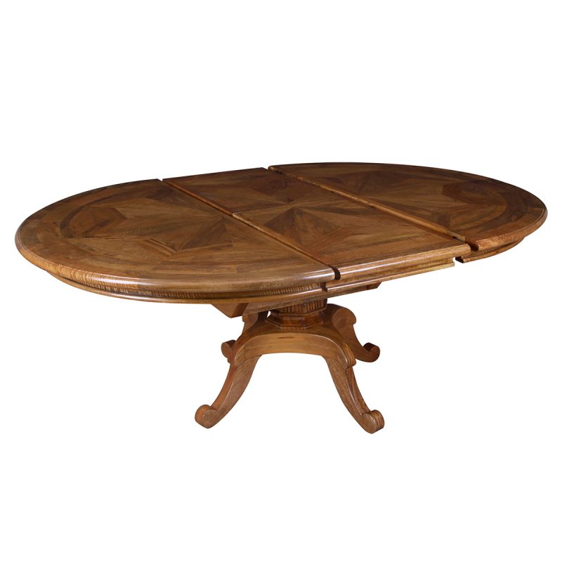 Cau Toffee Finish Parquetry 125 175cm S Homewares Cau Toffee Finish Parquetry 125, Round Table With Leaf Extension And Chairs