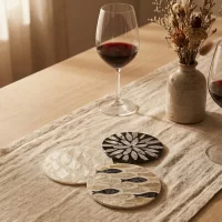 Coaster Capiz Casablanca Marine Black Flower IMG1