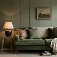 Cushion Noble Smokey Olive 55x55cm Styled2