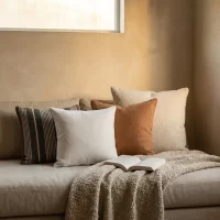 Cushion Noble White 55x55cm Styled1