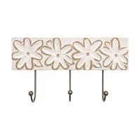 DC100SH Daisy Wooden Carved 3 Hook IMG2