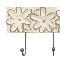 DC100SH Daisy Wooden Carved 3 Hook IMG3