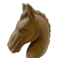 Decor Carved Timber Horse Head On Base - Espresso IMG3