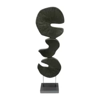 Decor Lilypad Carving On Stand - Black IMG1