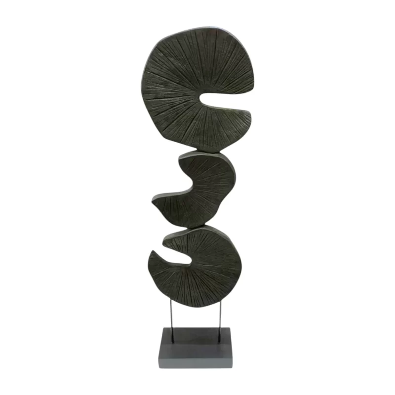 Decor Lilypad Carving On Stand - Black IMG1