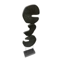 Decor Lilypad Carving On Stand - Black IMG3