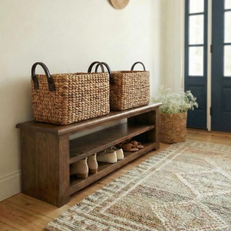 Entryway - Hamilton Shoe Storage Bench with Rug & Flooring resize