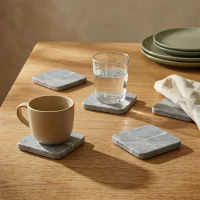 Grey Square Marble Coasters EDIT AI 1