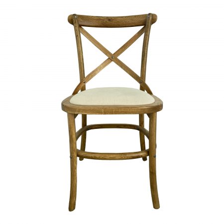 Shack Furniture Hamptons Cafe Style Dining Chair Oak Linen Seat Front