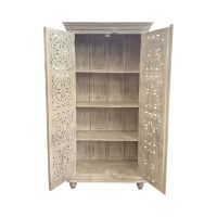 Indian Carved Cabinet White Wash IMG3