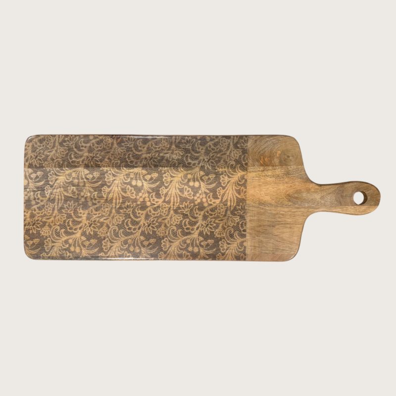 Lotus Wooden Serving Board with Handle IMG1