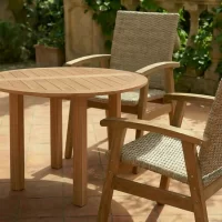 Mediterranean terrace close-up with new table