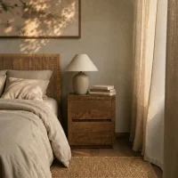 Montana 2 Drawer Bedside Table 2 Styled IMG1